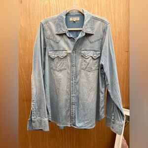 Madewell western denim button down shirt